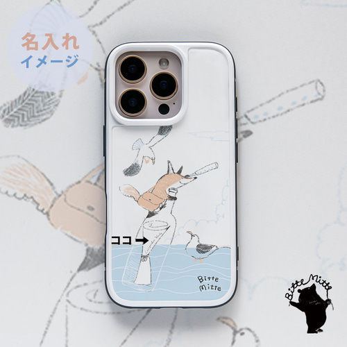 鳥の強化ガラスケース かわいい iPhone17 きつね スマホケース・カバー