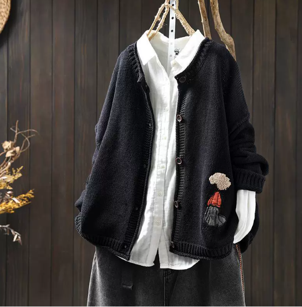 受注｜綿.コットンニートカーディガン カジュアル 通勤通学 羽織り トップス 春秋セーター