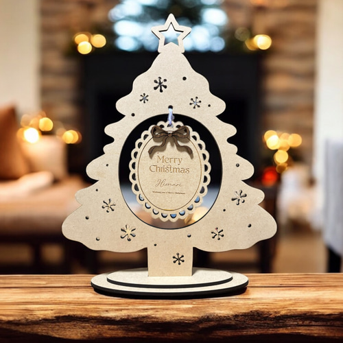 木製 〖 名入り 〗バレエコア風 ೀ クリスマス オーナメント