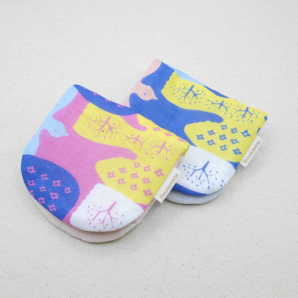 ふわもこハンカチ｜北欧の鳥たち-Nordic Birds-｜S・10×20cm｜ガーゼハンカチ｜ハンドタオル｜ギフト 1枚目の画像