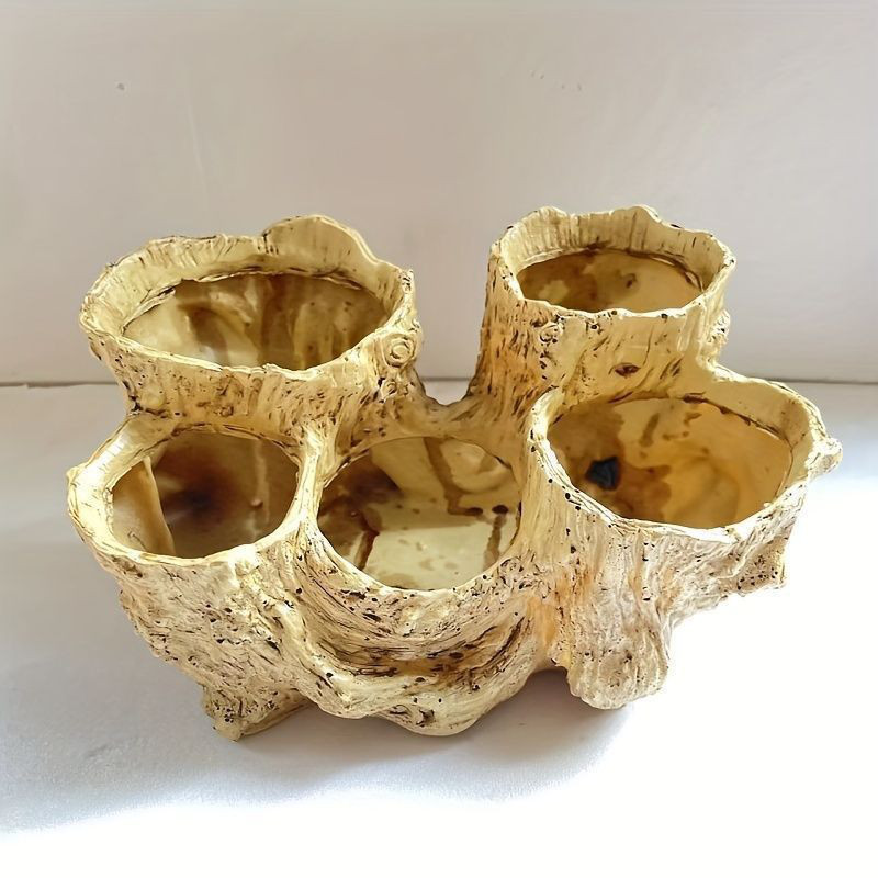 オブジェ ガーデニング 置物 フラワーポット 切り株 木 多肉植物鉢 流木 植木ポット ヴィンテージ 庭 植木鉢