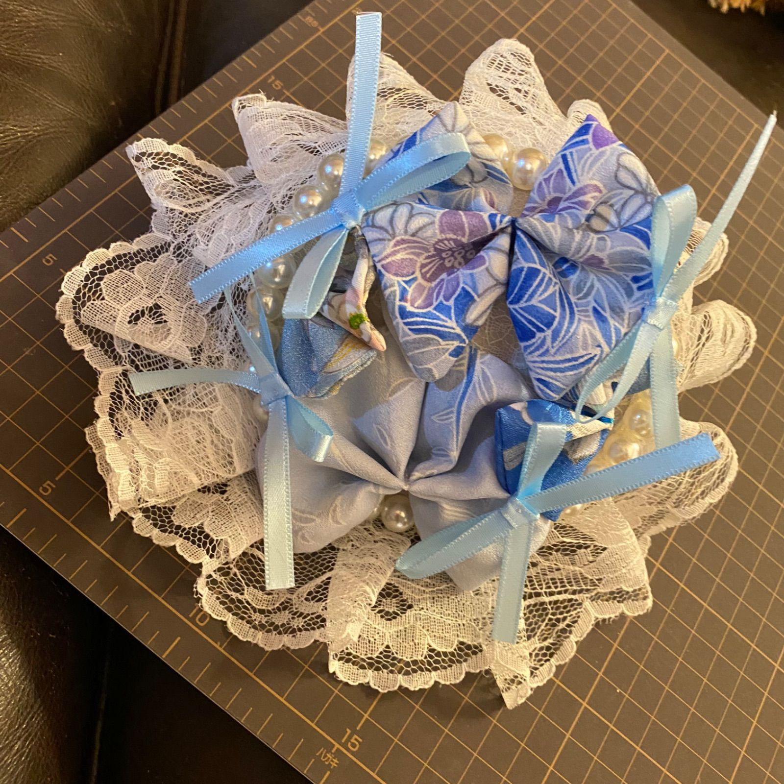 着物リメイク ティアラ ヘッドドレス トークハット カチューム カチューシャ 和洋折衷 和ロリータ  RT-61