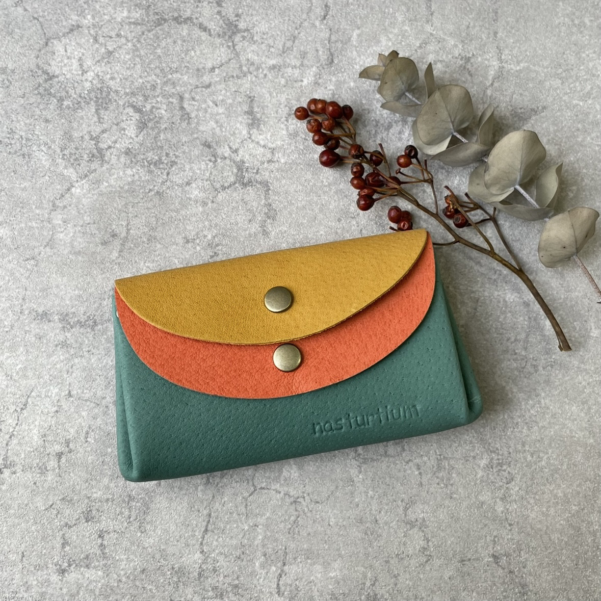 【カラーオーダー可】ピッグスキンの小さなお財布　3カラー2