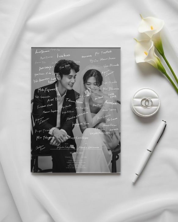 アクリル結婚証明書｜ゲスト参加型｜送料無料｜写真フォト｜ウェルカム