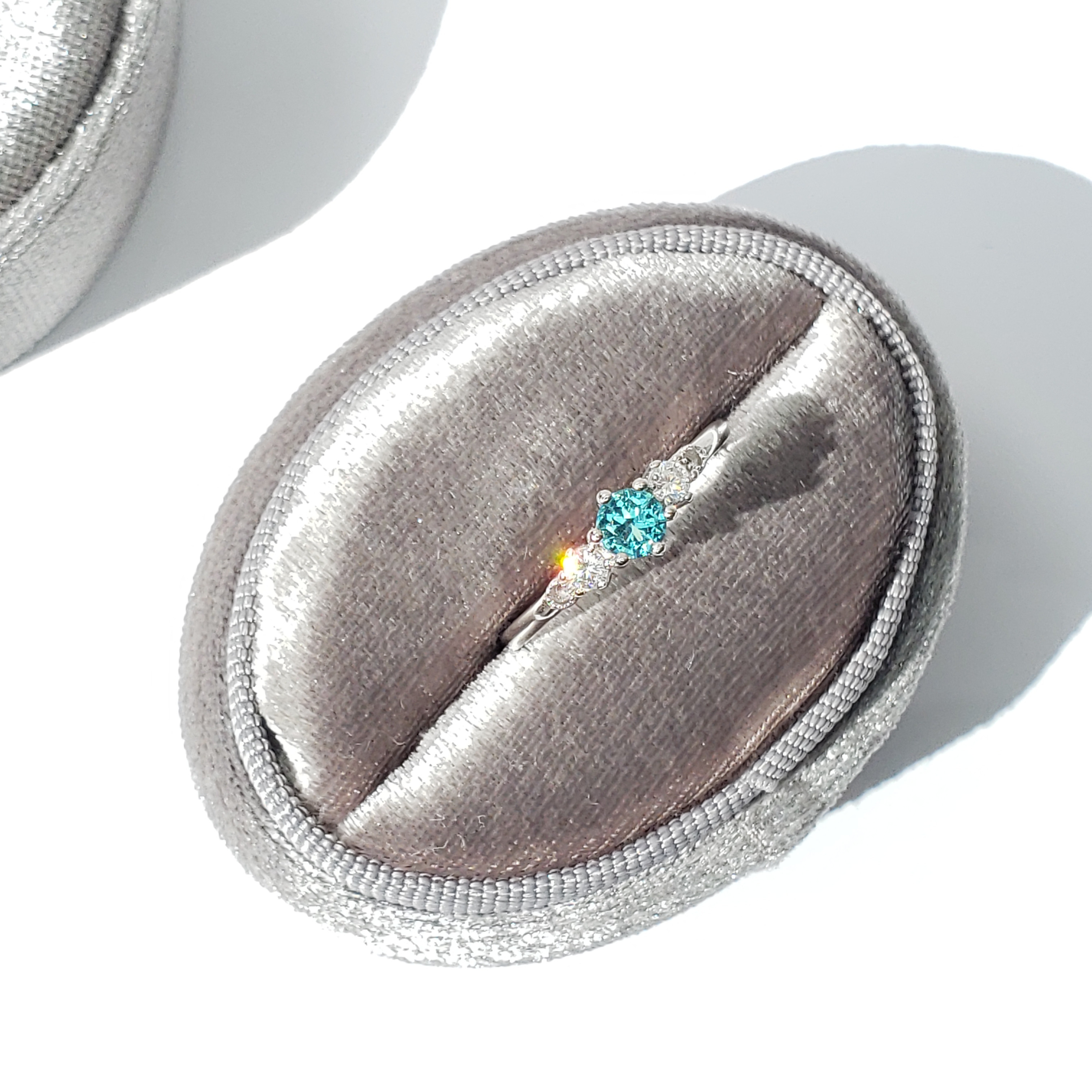 透明に煌めくパライバグリーン — Aqua Brilliance リング（SV925・サイズ指定可）