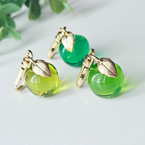 青林檎のミニキーホルダー ❦ 3色セット [グリーンアップル/green
