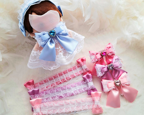 ぬいぐるみ用リボン ヘッドドレスセット 推し活グッズ ぬいぐるみ用 ヘッドドレス ポンチョ 3点セット 推し活