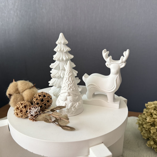 1点限定インテリア5点セット クリスマスセメントオブジェ スタンド