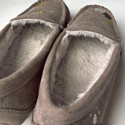 ★new 2025年モデル★あったかボアの水玉柄モカシンシューズ「にゃんモカ」ネコ！秋冬シューズ 2E【受注制作】 12枚目の画像