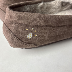 ★new 2025年モデル★あったかボアの水玉柄モカシンシューズ「にゃんモカ」ネコ！秋冬シューズ 2E【受注制作】 9枚目の画像