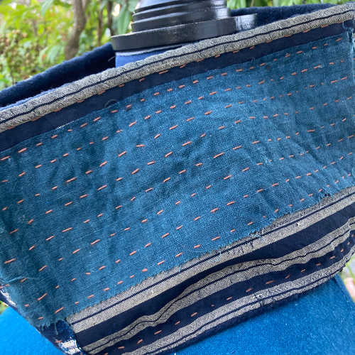 A30 襤褸 スヌード 古布 リメイク 藍染 藍染め 絣 パッチワーク 刺し子