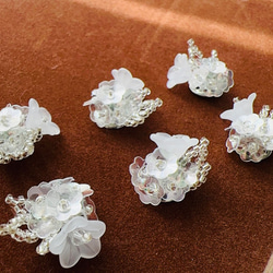 7423」虹色 フラワー ニコちゃん 3種類✳︎6個セット ビーズ