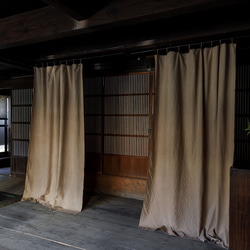 数限定150×120自然素材  カーテン 大麻  ooasa  柿渋 目隠し 間仕切り ナチュラル シンプル 2枚目の画像