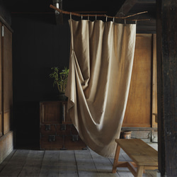 数限定150×120自然素材  カーテン 大麻  ooasa  柿渋 目隠し 間仕切り ナチュラル シンプル 3枚目の画像