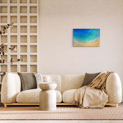 現代アート「イナリ湖の逆さオーロラ」（未来絵画） 未来アート「イナリ湖の逆さオーロラ」（クレイ絵画） 絵画 山川善作