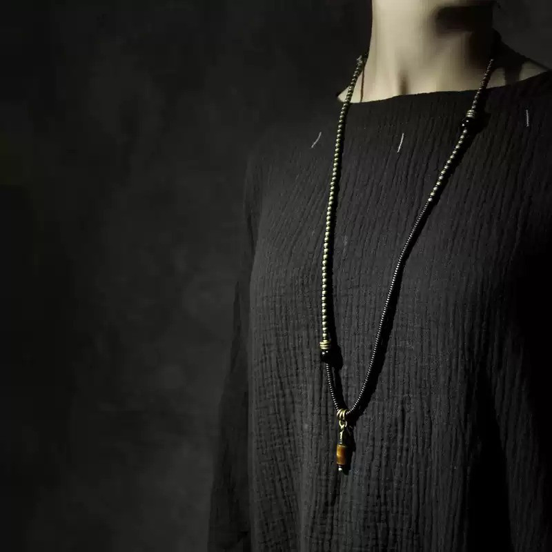 ◤ Refined ◢  ブレスレット ネックレス・ブロンズビーズ/黒檀/ブラックオニキス/虎眼石