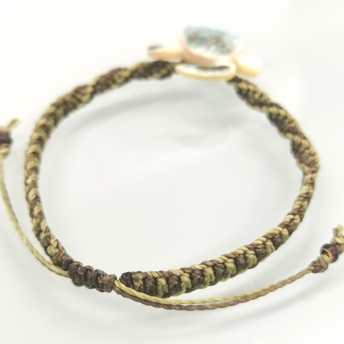 夜光貝 ウミガメ ホヌ ブレスレット ブラウン AB-Y5L ブレスレット