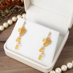 赤薔薇とコットンパール ピアス【イヤリング/金属アレルギー対応