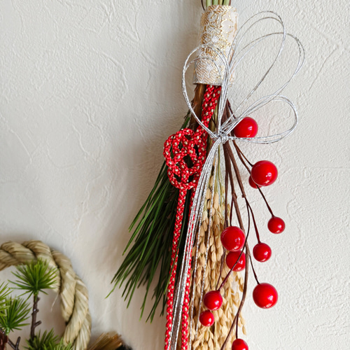 稲穂と松の正月飾り【あわじ結び】 しめ縄飾り Creema限定お正月2026