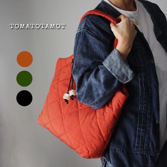 ■パファートート A4が入る キルティング キルト  エアリー 軽い  秋冬バッグ ショルダー かるいかばん B-385 1枚目の画像