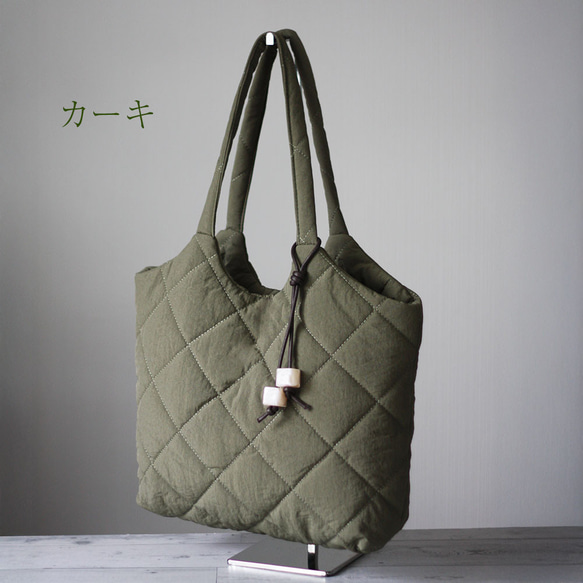 ■パファートート A4が入る キルティング キルト  エアリー 軽い  秋冬バッグ ショルダー かるいかばん B-385 5枚目の画像