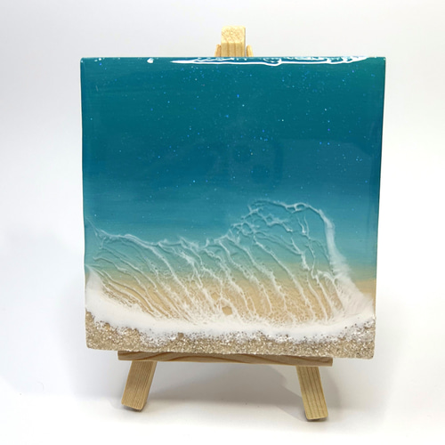 海レジンアートボード［10cm角］_B005 その他アート kai a blue 通販