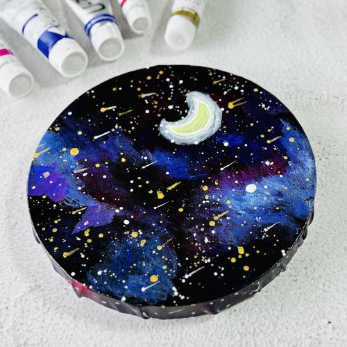 【一点物アート】MOON GIRL−月の子-【丸キャンバス】 丸キャンバス】MOON GIRL | Chika Shinoda ｜インテリア絵画 アートの