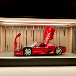 1/18展示可能・3面照明スリットミラー・ディスプレーBOX / 2色LED30灯