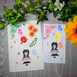 消しゴムはんこ「ハワイアン柄④」6個 はんこ・スタンプ smile stamp