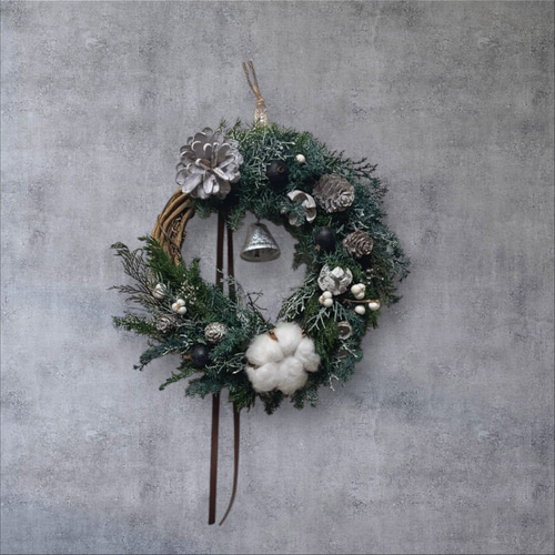 早割クリスマス2025】クリスマスリース 縦20㎝位 プリザーブドフラワー