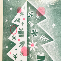 クリスマスツリーの木版画パネル / B5 5枚目の画像