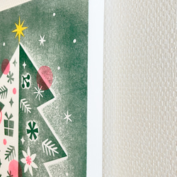 クリスマスツリーの木版画パネル / B5 6枚目の画像