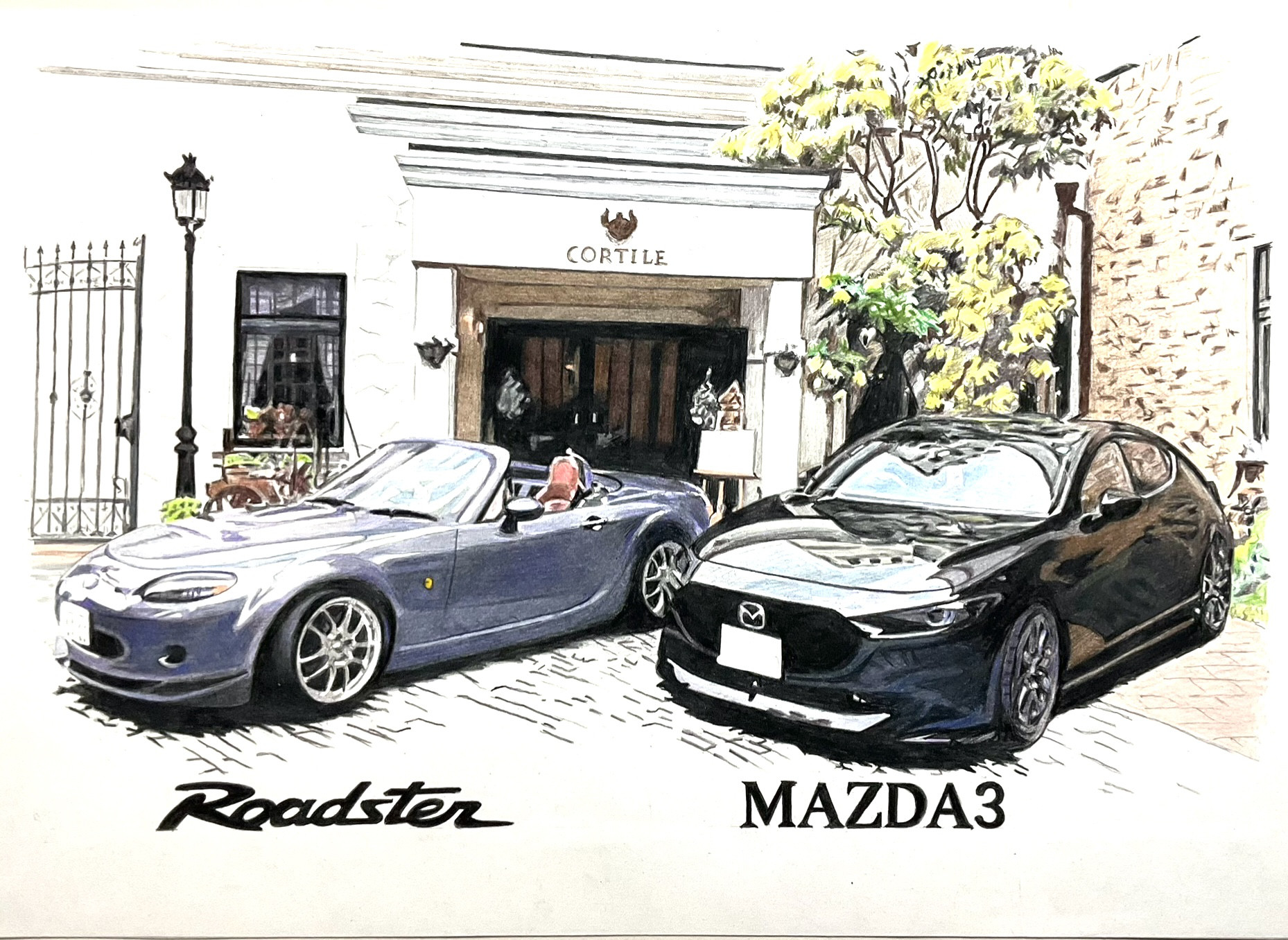 車イラスト描きます。一枚に2通りの構図でリアルに描きます。