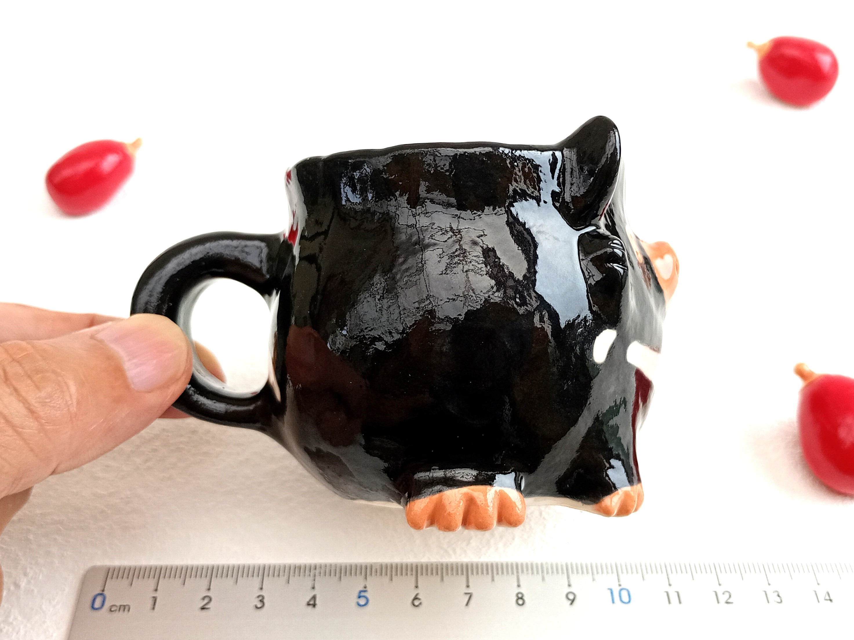 タスマニアデビルのコーヒーカップ　150 ml 動物の陶器　受注製作