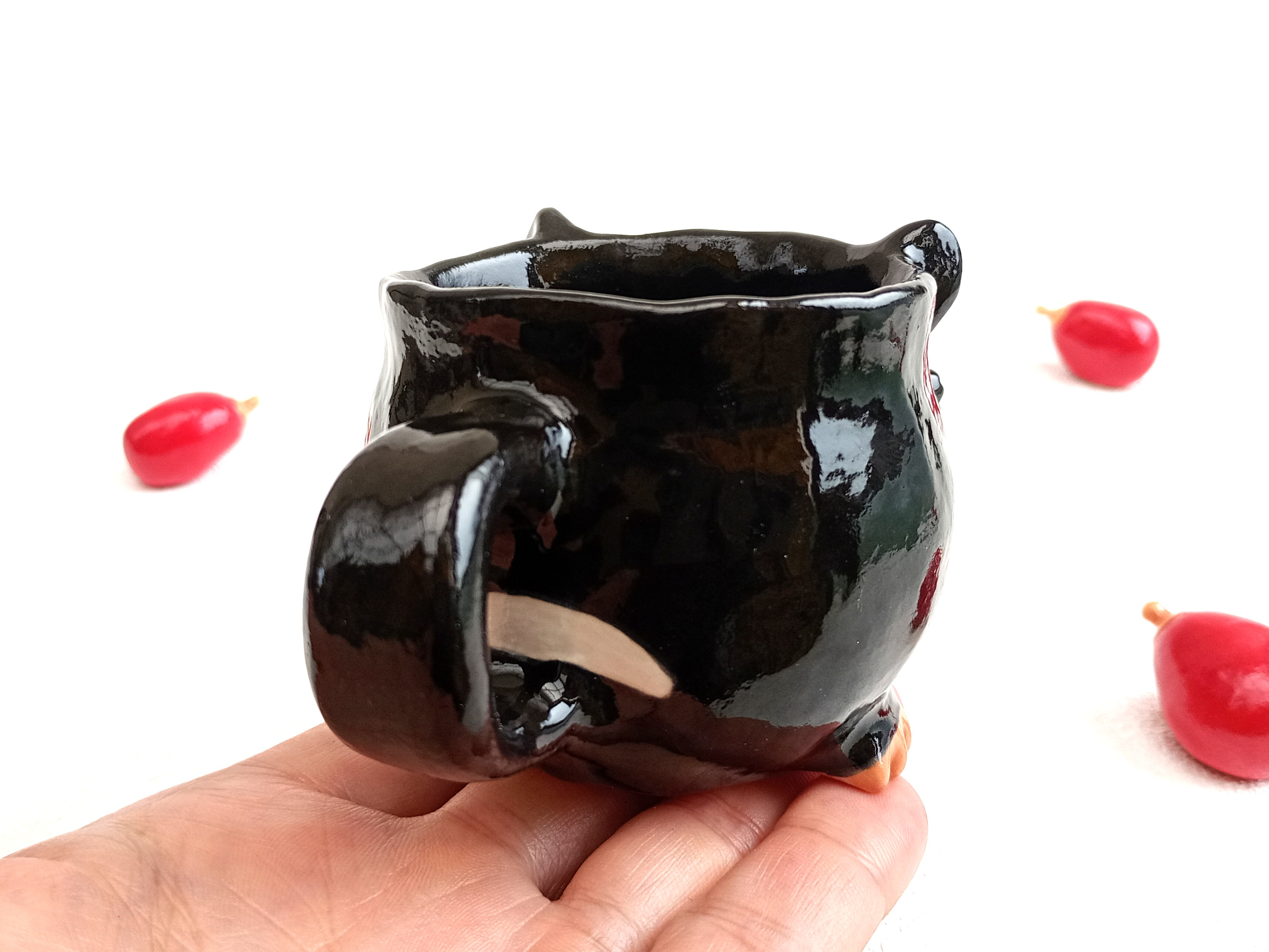 タスマニアデビルのコーヒーカップ　150 ml 動物の陶器　受注製作