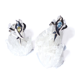 文鳥のせなかイヤカフ・ロードライトガーネットSV925【PioParakee】Java sparrow's beak 7枚目の画像