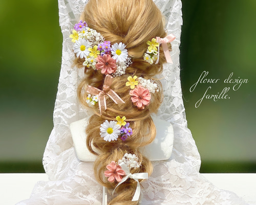 半量】ナチュラルプリンセスのヘッドドレス ✧ 髪飾り 編みおろしヘア