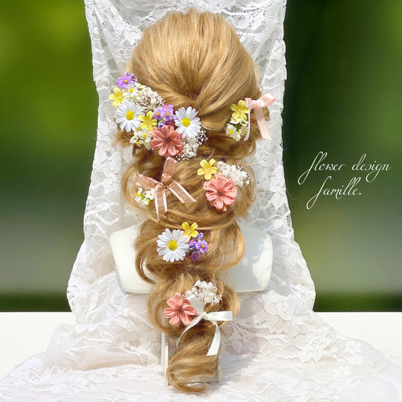 半量】ナチュラルプリンセスのヘッドドレス ✧ 髪飾り 編みおろしヘア