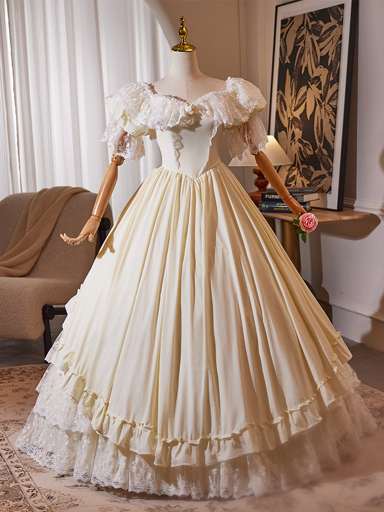 綺麗 シャンパン色 ウェディングドレス パーティー プリンセス 可愛い 高級感 結婚式 花嫁 前撮り 披露宴 A7147