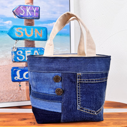 パッチワークデニム☆トートバッグ☆ハンドメイド☆デニムリメイク