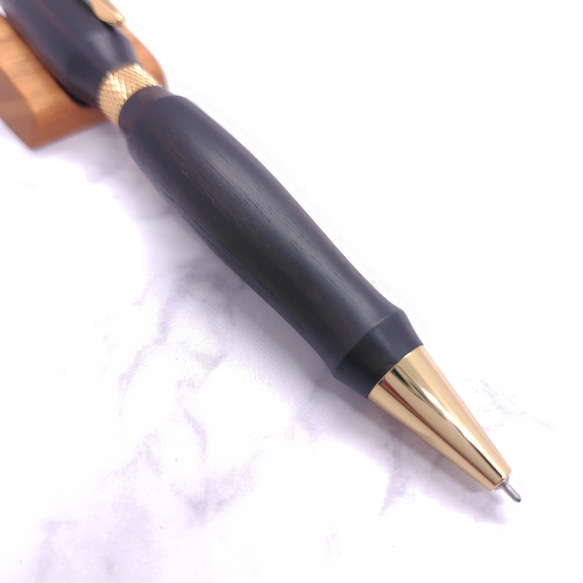 黒檀の回転式ボールペン 5枚目の画像