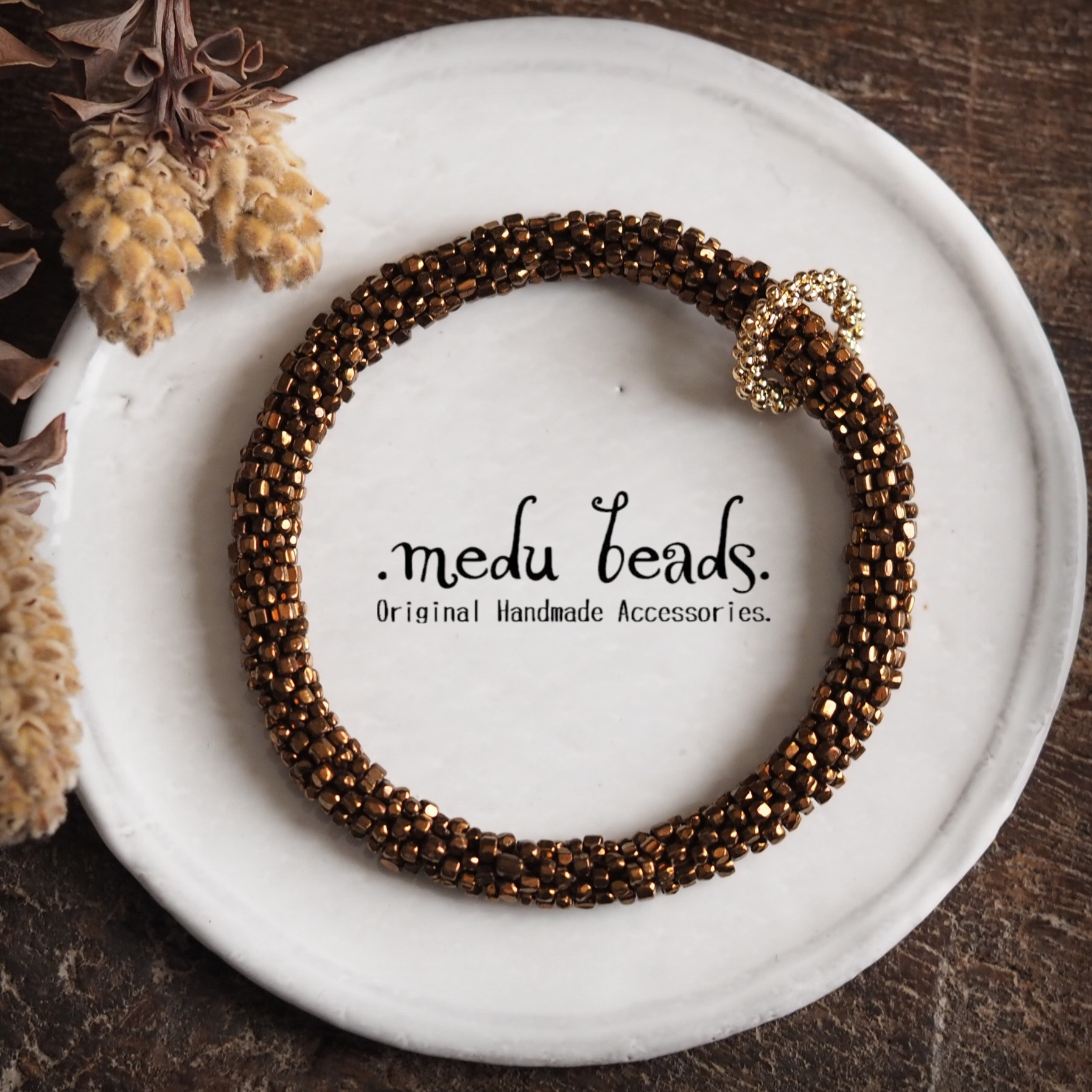 ～恋するバングル～　ブロンズゴールドバングル　つぶつぶゴールドリング