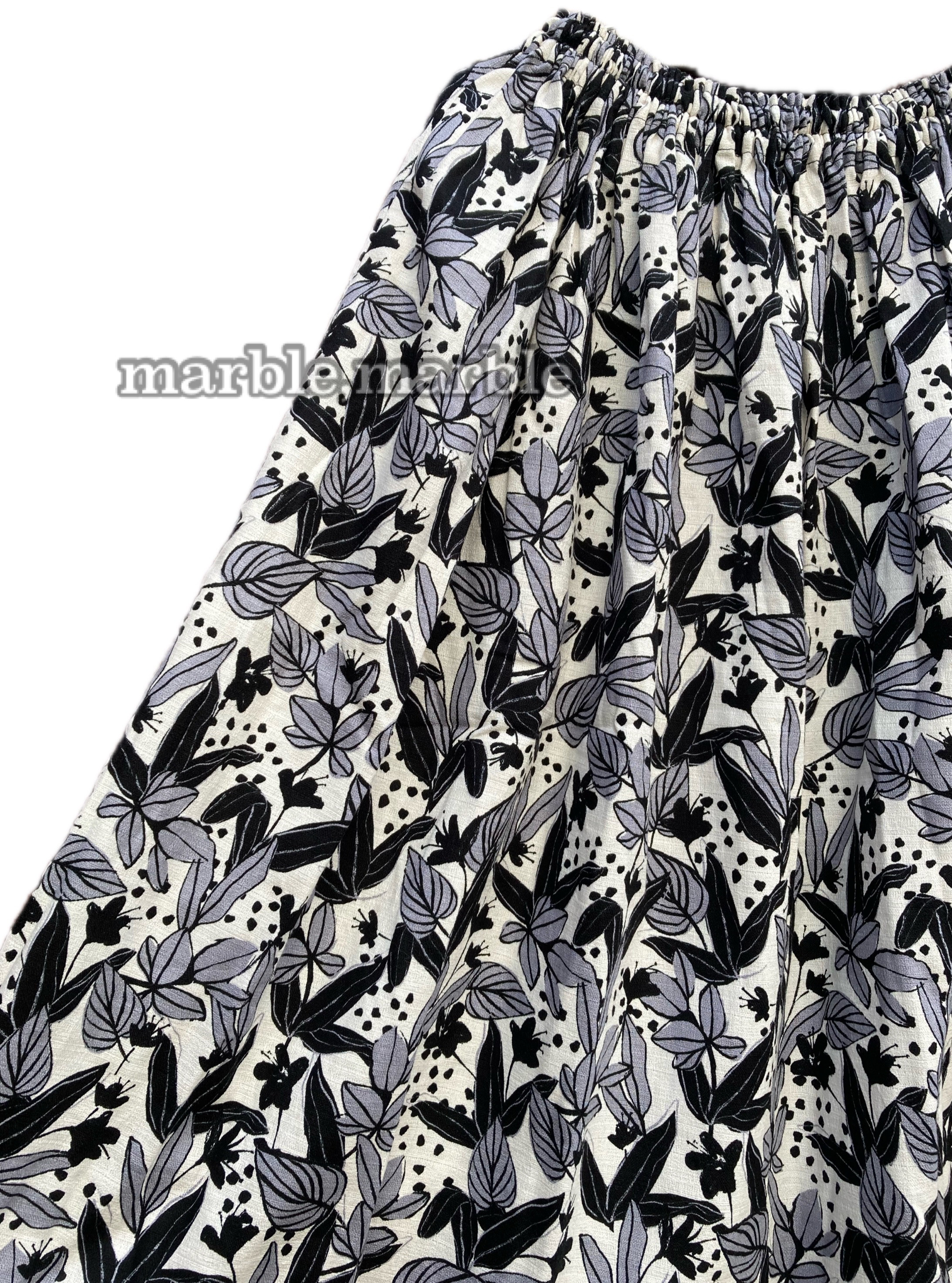 植物　花スカート　スカート　大人スカート　ギャザースカート　ふんわりスカート