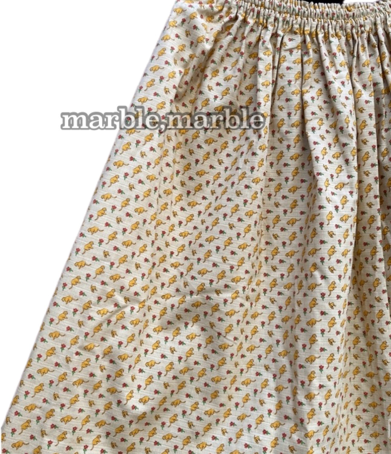 ピューマスカート　ふんわりスカート　動物　ギャザースカート　大人スカート　レディーススカート