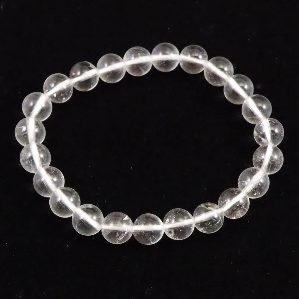 ネパール ヒマラヤ山脈 アンナプルナ産 水晶 8ミリ玉 ブレスレット 16.67g #39478