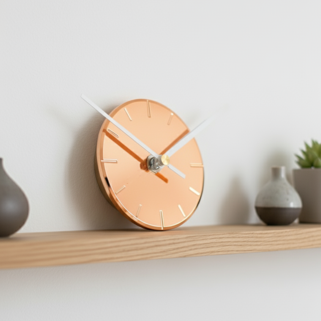 ひかりを楽しむ掛け時計〈朝焼け〉9cm｜ちいさな時計｜輝きを与える光のインテリア