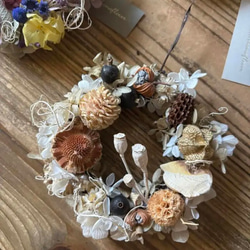 レトロアンティーク風LEDランタン(丸)ドライフラワーアレンジ スタンド