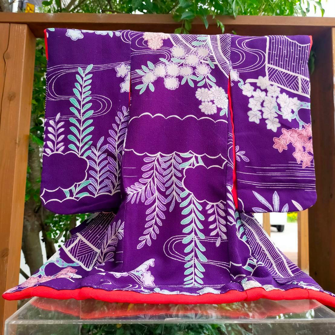 ミニ着物　アンティーク　希少古布　インテリア　オブジェ　置物　日本着物　古風　レトロ　着物リメイク　【MK002】