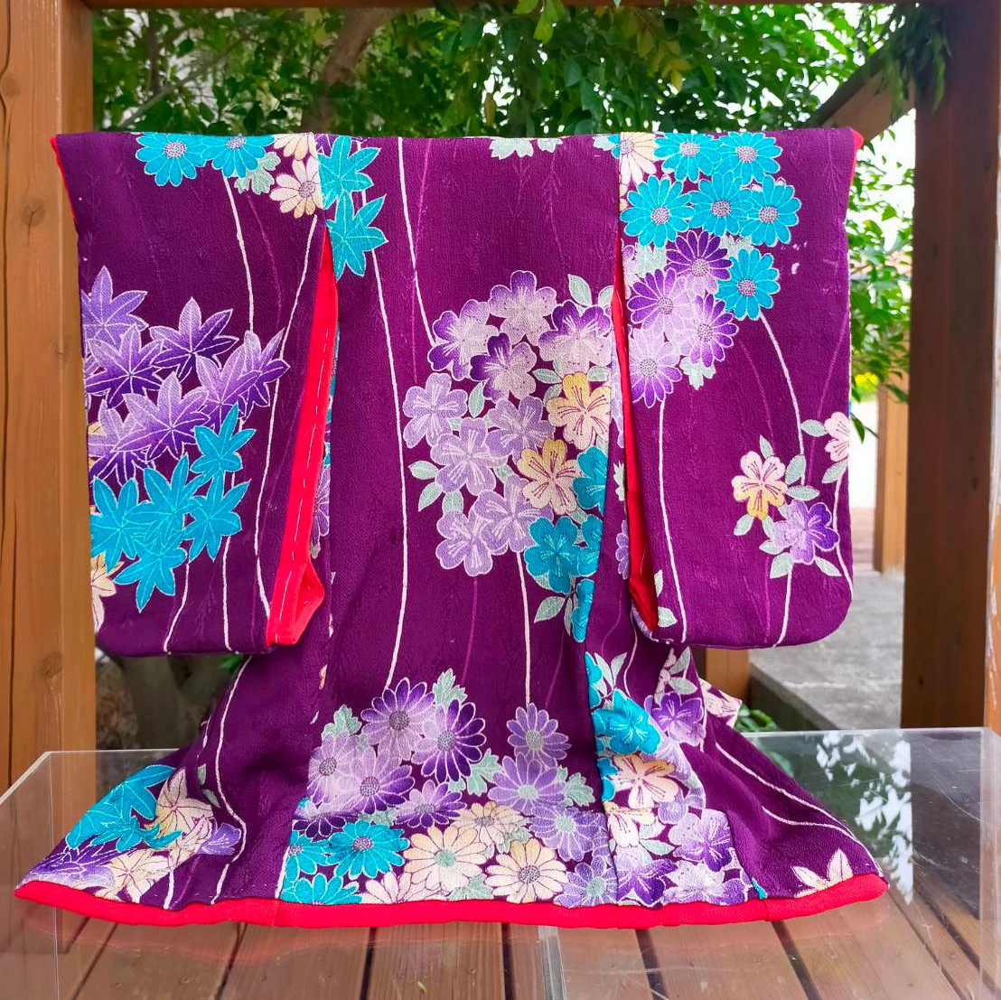 ミニ着物　アンティーク　希少古布　インテリア　オブジェ　置物　日本着物　古風　レトロ　着物リメイク　【MK005】