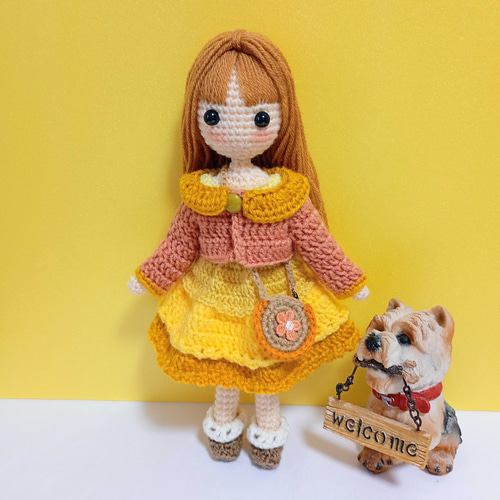 ✿冬のジャケットの女の子 着せ替えあみぐるみ あみぐるみ Karin